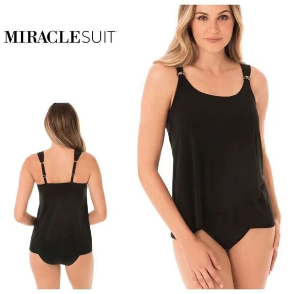 New. Miraclesuit black tankini top. 8 Retail $124 - Picture 1 of 7